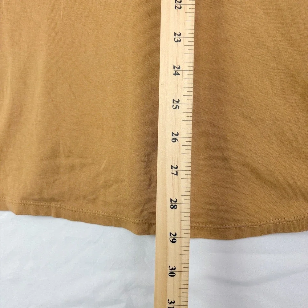 J. Jill XL Brown Pima Cotton 3/4 Sleeve Scoop Neck Tee Relaxed Basic Minimalist